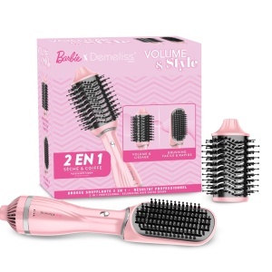 Perie de par Demeliss Volume Style - 1200 W, 3 temperaturi, roz