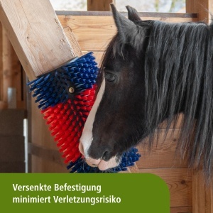 Perie Halbrunda pentru Fete Kerbl XL, Culoare Albastru-Rosu, 32 cm - Img 2