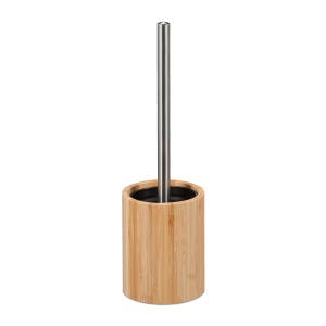 Perie WC cu suport din bambus, antibacteriana, cu cap detasabil, natursilver