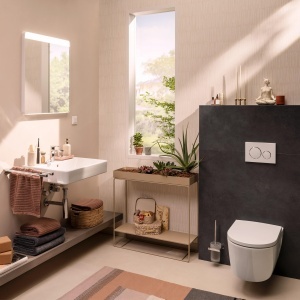 Perie WC cu suport hansgrohe AddStoris, crom, montare pe perete, design modern - Img 4