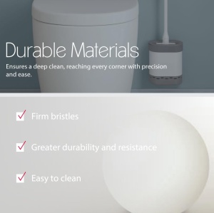 Perie WC Metaltex 185518000, flexibila, alba, cu suport pentru montare - Img 5