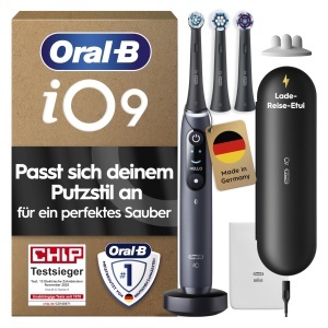 Periuta electrica Oral-B iO 9 cu 3 capete de periere, incarcare rapida, moduri inteligente