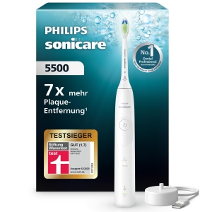 Periuta electrica Philips Sonicare 5500, alb, cu tehnologie sonica, 2 moduri de curatare