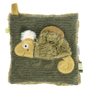 Perna cu samburi de cires Fehn Chamaleon pentru bebelusi, 16x16 cm, lavabila