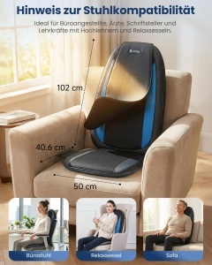 Perna de masaj COMFIER Shiatsu, cu functie de caldura si vibratii, pentru spate si umeri - Img 7