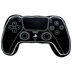 Perna decorativa Sony PlayStation 5, neagra, cu lumina in intuneric, 27 x 40 cm
