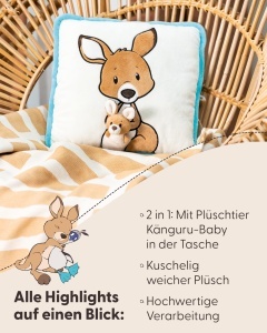 Perna din plus NICI Kanguru cu Kangurubaby 30x30cm, bej - Img 4