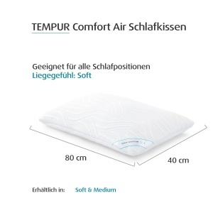Perna TEMPUR Comfort Air Soft, 40x80 cm, Alb - Img 2