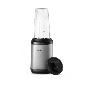 Philips 5000 Series Stand Mixer - Mini Smoothie Maker, lame detasabile, pahar de 700 ml, tehnologie ProBlend Plus, design usor de curatat, elegant, compact. 800 W de putere. Argintiu (HR2764/00)