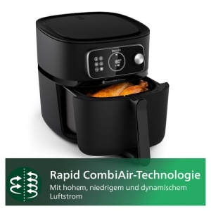 Philips Airfryer Combi 7000 Series XXL - 8,3 L (2 kg), friteuza cu aer 22 in 1, conexiune WiFi, cu 99% mai putin grasime adaugata cu Rapid CombiAir, aplicatie HomeID, negru (HD9876/90) - Img 4