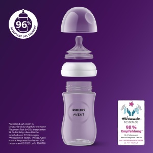 Philips AVENT, Biberon Natural Response 330 ml cu debit 4, Tetina de la 3 luni (SCY906/11) - Img 2