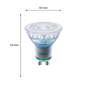 Philips LEDClassic UltraEfficient 50W GU10, reglabil, sticla transparenta - Img 3