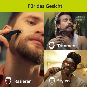 Philips OneBlade Pro 360 Aparat electric de tuns barba, aparat de ras si aparat de intocat corpul, 3x lama 360, 1x pieptene cu 20 de setari de lungime, 1x kit de corp, 1x statie de incarcare, 1x geanta de calatorie, QP6652/35 - Img 2