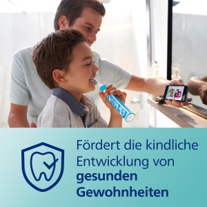 Philips Sonicare For Kids, periuta de dinti electrica sonica cu aplicatie, pentru copii de 3 ani si peste, cu SmarTimer si QuadPacer pentru curatare temeinica, turcoaz, model HX6322/04 - Img 5