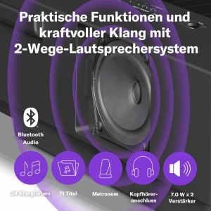 Pian digital Yamaha P-225, 88 taste, portabil, negru - Img 4