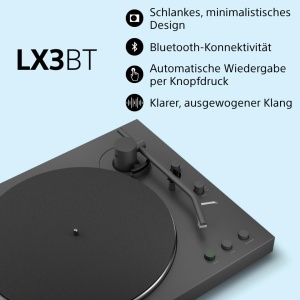 Pickup audio Sony PS-LX3BT, Bluetooth, complet automat, cu preamplificator integrat, negru - Img 2