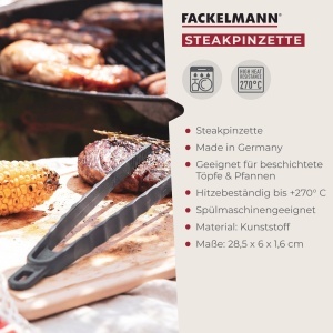 Pinzeta pentru Steak Fackelmann, Hitzefesta, Neagra, 28.5 cm - Img 5