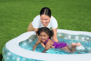 Piscina gonflabila Bestway Sparkle Shell 150x127x43 cm design cu glitter - Img 3