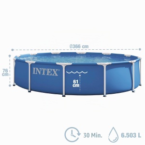 Piscina Metalica Intex 28210ND 3.66m x 76cm, Capacitate 6503L, Montare Rapida - Img 5