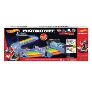 Pista de curse Hot Wheels Mario Kart Rainbow Road, 2.5m, cu 2 masini incluse - Img 6
