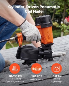 Pistol cu aer comprimat VEVOR CN45C, 4-5 cuiesec, capacitate 120 cuie - Img 2