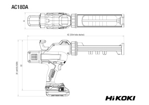 Pistol de aplicare cu acumulator HiKOKI AC18DA, 18V, 3000N, 400ml - Img 2