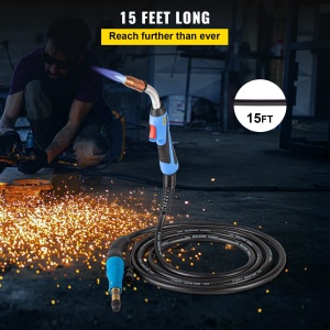 Pistol de sudura VEVOR Mig 46 m Cablu flexibil de inlocuire a tortei 250A Ciclu de lucru 60 pentru sudor electric Utilizare intensiva Sudare Medii ind - Img 5
