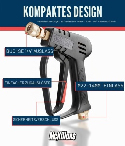 Pistol pentru spalare cu presiune McKillans, 3000 PSI, design compact - Img 3