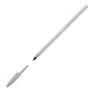 Pix BIC Cristal Shine, 20 bucati, culoare argintie, scriere neagra, 1,0 mm - Img 1