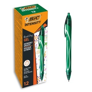 Pix gel BIC Gel-ocity Quick Dry, 0.7 mm, set 12 bucati, verde