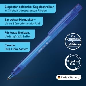 Pix Schneider Fave, 50 bucati, albastru transparent, tip mina M - Img 2