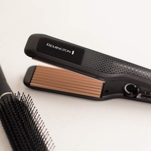 Placa creponat Remington - Zig-Zag Waves & Volume (placi de coafat de 37 mm, 150-220 deg C pentru par fin si gros, acoperire cu turmalina ceramica antistatica) Placa de indreptat parul / Indreptator de indreptat parul / Ondulator S3580 - Img 6