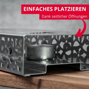 Placa de incalzit Westmark din inox, 240 x 120 mm, cu 2 suporti pentru lumanari - Img 5