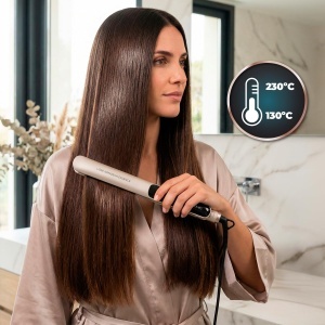 Placa de indreptat parul Cecotec Lisse NanoSilk Essence Champagne, 130-230 C, Keratin si Argan - Img 4