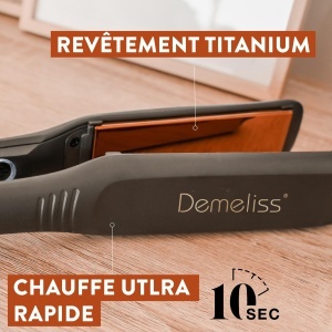 Placa de indreptat parul Demeliss ONE - 200C, Placi din cupru cu titan - Img 3