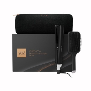 Placa de indreptat parul ghd platinum, negru, 185C, cu perie si husa