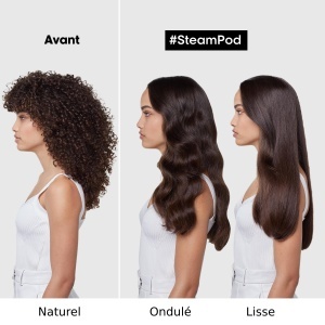 Placa de indreptat parul LOreal Steampod 4 cu tehnologie de abur, 3 temperaturi, accesorii incluse - Img 3