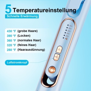 Placa de par 2-in-1 AraSyleon, 5 temperaturi (140-220C), functie de aer rece - Img 5