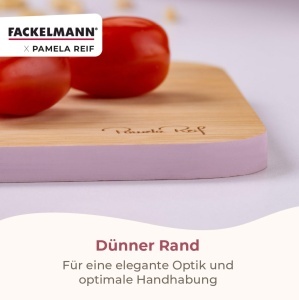 Placa de taiat Fackelmann x Pamela Reif din bambus FSC, 21 x 15 cm, cu margine colorata - Img 6
