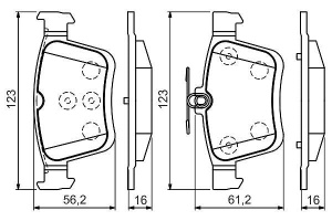 Placute de frana Bosch BP1504 pentru spate - ECE-R90, set 4 bucati - Img 7