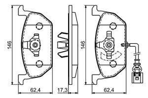 Placute de frana Bosch BP1736 - pentru fata, cu indicator de uzura, cupru liber - Img 6
