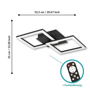 Plafoniera LED EGLO RGBIC, lumina calda si RGB, negru, 2100 lumeni - Img 6