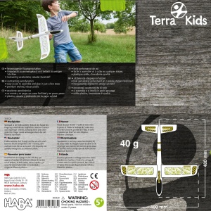 Planor HABA Terra Kids - Planor pentru copii de 5 ani si peste polistiren robust caracteristici excelente de zbor 48x48 cm usor de asamblat - 13035200 - Img 7