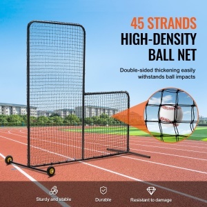 Plasa de protectie VEVOR XH-SH-7X7-L pentru baseball si softball 213x213 cm cu roti si husa - Img 3