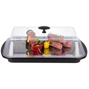 Platou termic APS cu capac - set cu tava din inox, 2 acumulatori de racire, negru - Img 4