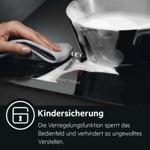Plita cu inductie AEG autosuficienta 60cm, 4 zone de diferite dimensiuni cu functie de putere 4x pentru gatit rapid, 10 niveluri, fara rame, functionare tactila, blocare pentru copii, montare pe suprafata, IB6420ACB - Img 7