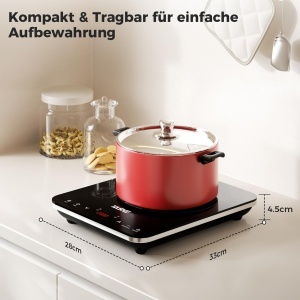 Plita cu inductie YASHE 2000W 10 trepte de temperatura Timer 4 ore Design portabil - Img 7