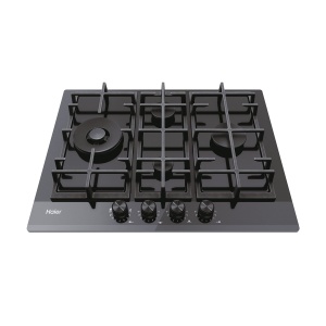 Plita pe gaz Haier HAVG5D4HB, 60 cm, 4 arzatoare, zona wok, negru - Img 3