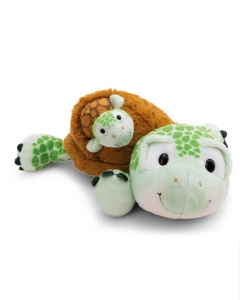 Ploshtel Broasca Testoasa cu Bebe NICI 28cm - Verde, Moale si Iubitor - Img 1