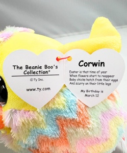 Plush Corwin Pui Beanie Boo, 15 cm, Multicolor, Moale - Img 5